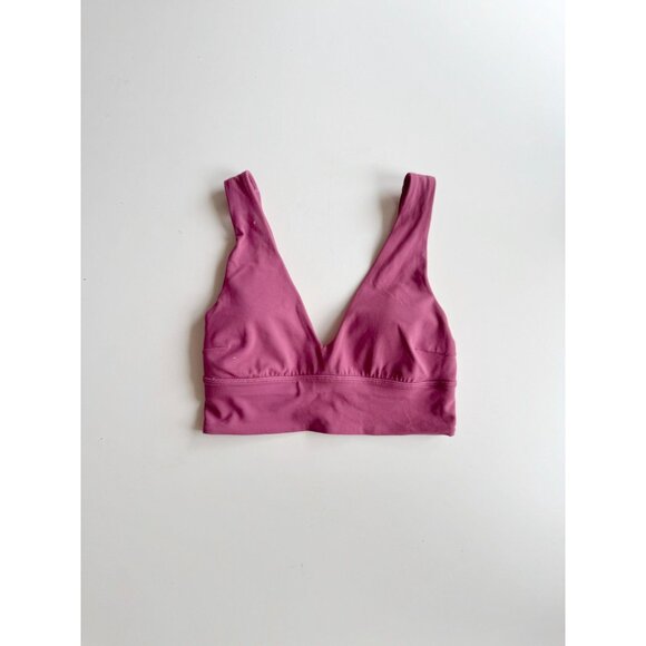 Lot of 2 LULULEMON Align V-Neck Washed Mauve White Long Line Sports Bras, Size 6 - Picture 2 of 16